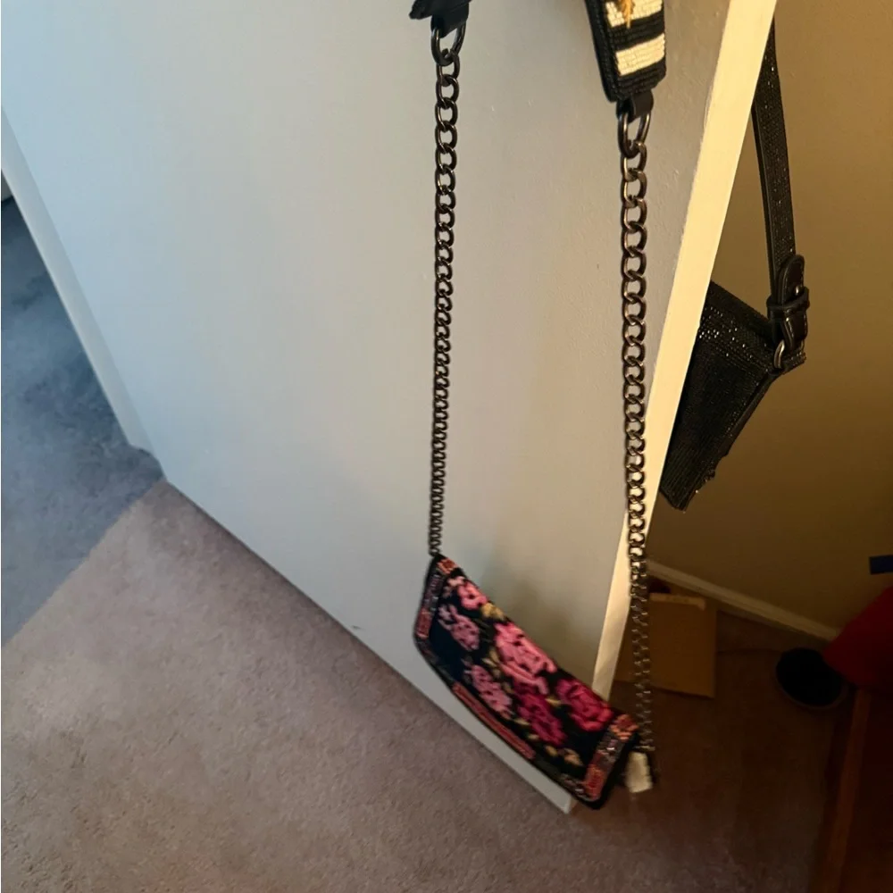 Mary Frances Black and Pink Floral Mini Bag - Picture 13 of 13